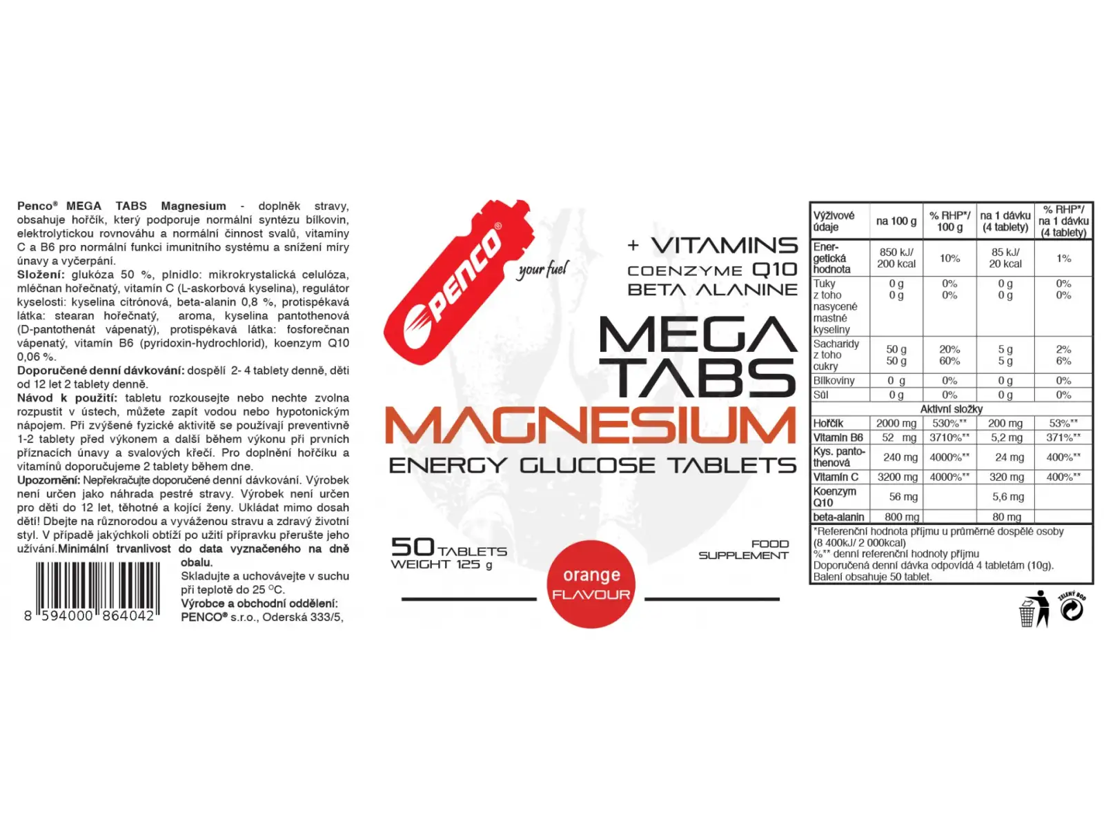 Penco Mega Tabs Magnesium 50 Tabletten