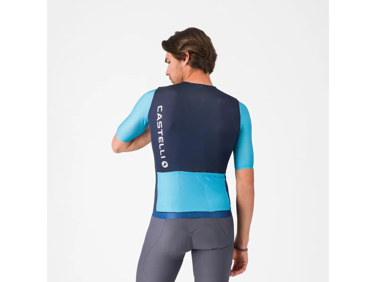 Castelli Corretto Herrentrikot Kurzarm Belgian Blue/Blue Fiamma-White
