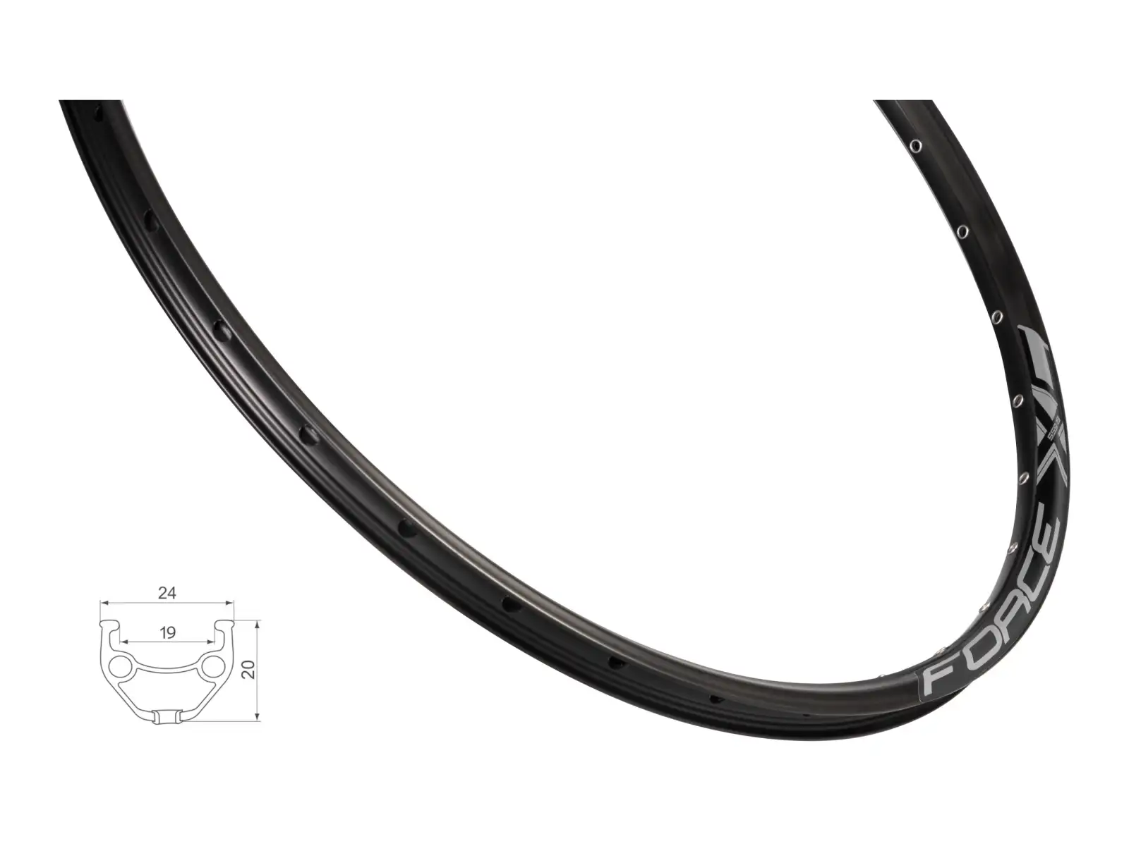 Force XC Basic Disc 559x19 Felge 36 Löcher schwarz