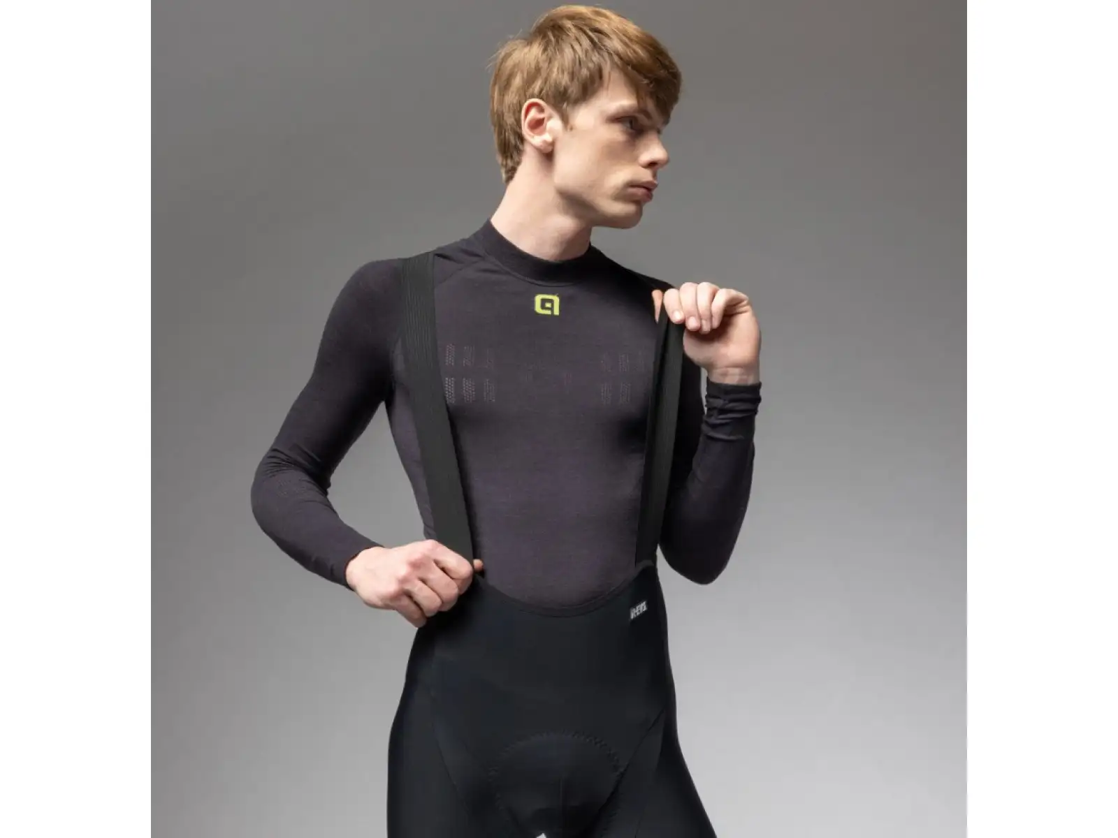 Alé R-EV1 Clima Warm Plus 2.0 Herren Winterhose mit Hosenträgern schwarz