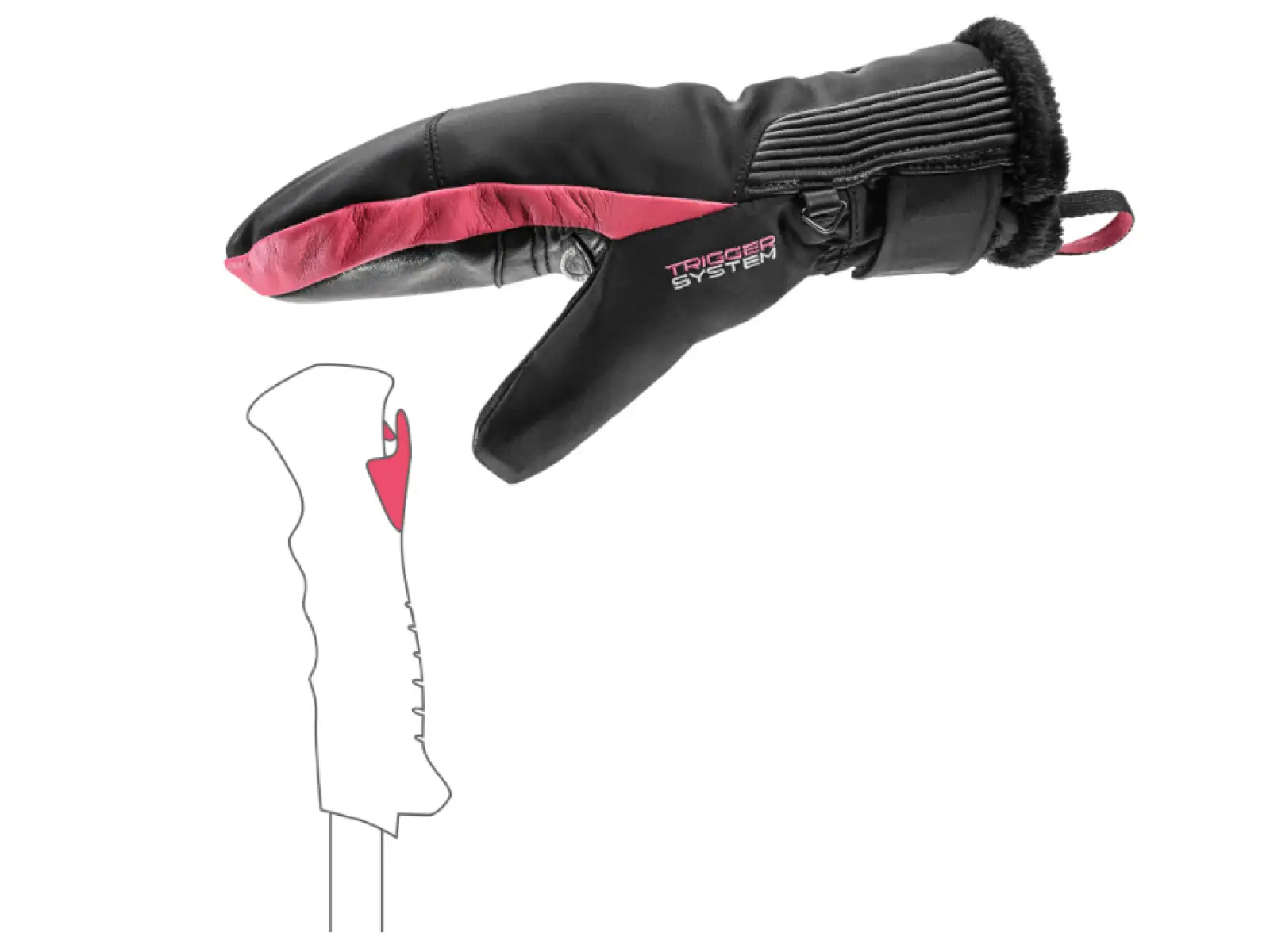 Leki Vallarta 3D Women Mitt Damen Fäustlinge Black-Rose