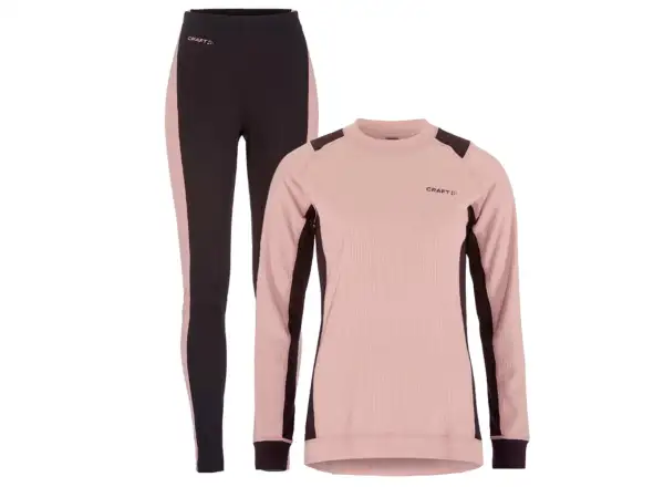 Craft Core Dry Baselayer Damen-Set Langarmshirt+Hose Rosa