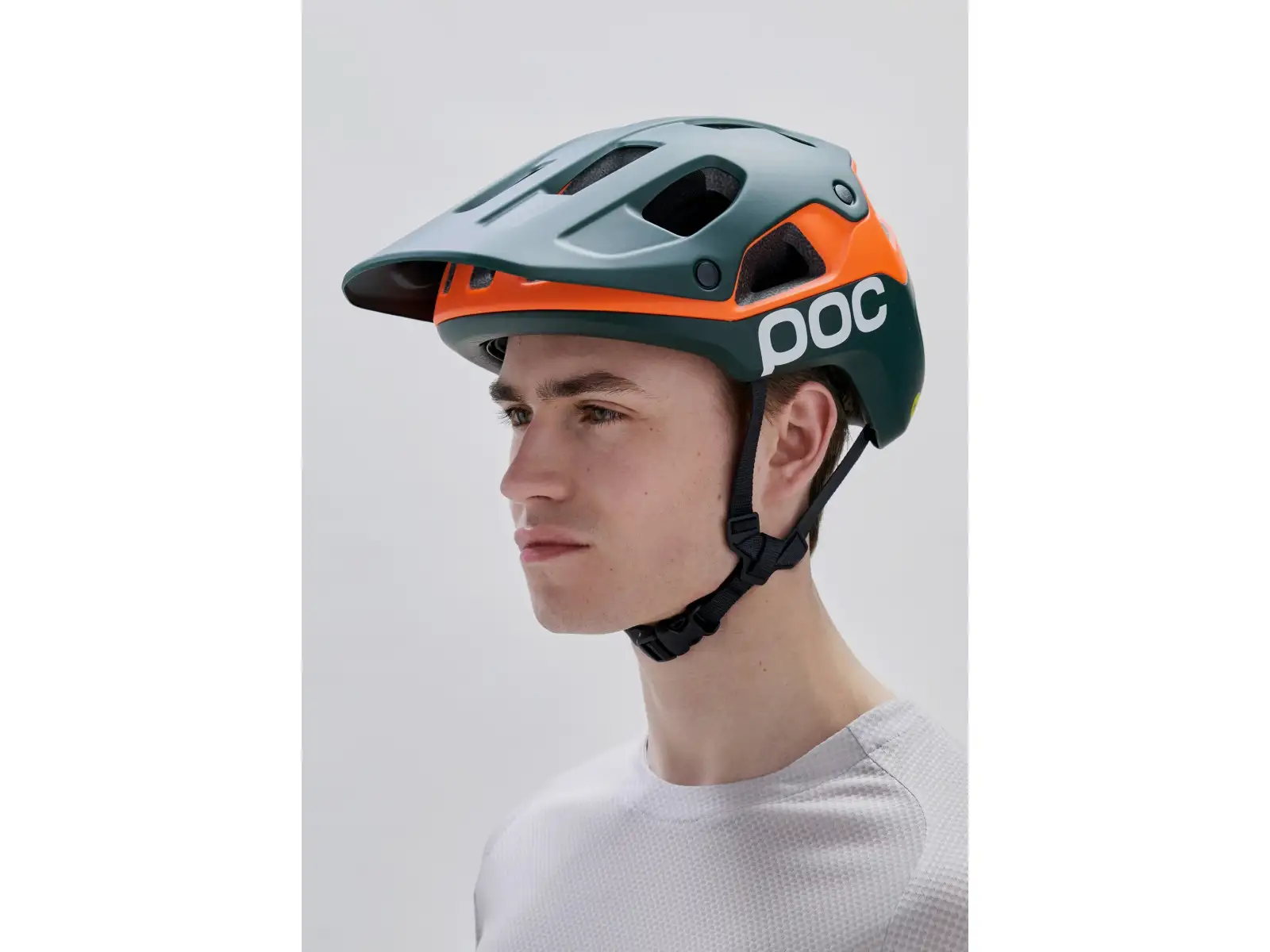 POC Cularis Pure MTB Helm Pargasite Green Matt/Fluorescent Orange Matt