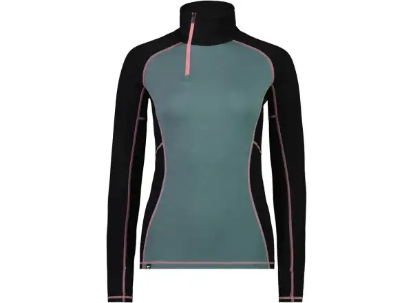 Mons Royale Olympus Half Zip WMNS Damen Langarmshirt burnt sage/schwarz