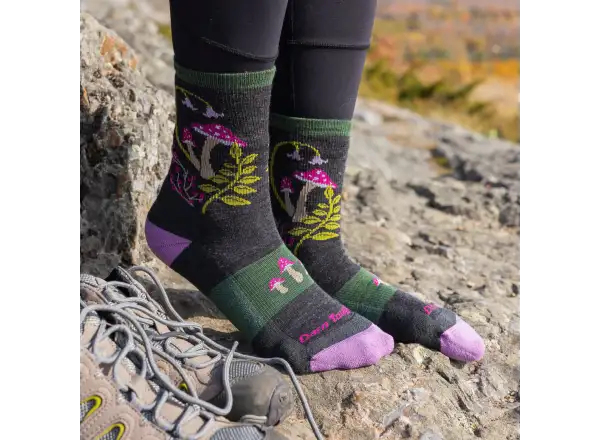 Darn Tough Mellow Mushrooms Micro Crew Lightweight Cushion Damen Socken Charcoal