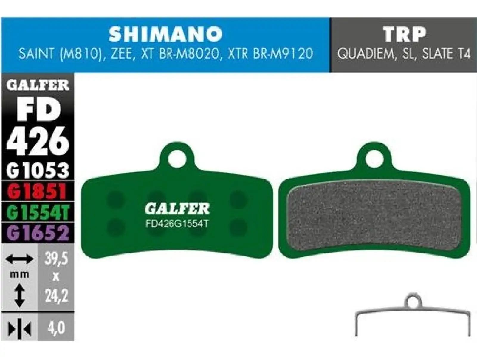 Galfer FD426 Pro G1554T Bremsbeläge für Shimano/Tektro/TRP.