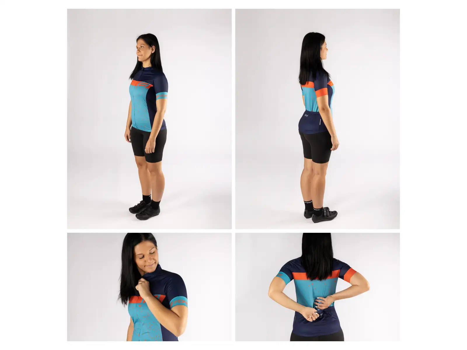 Force Spray Damen Kurzarmtrikot blau/orange