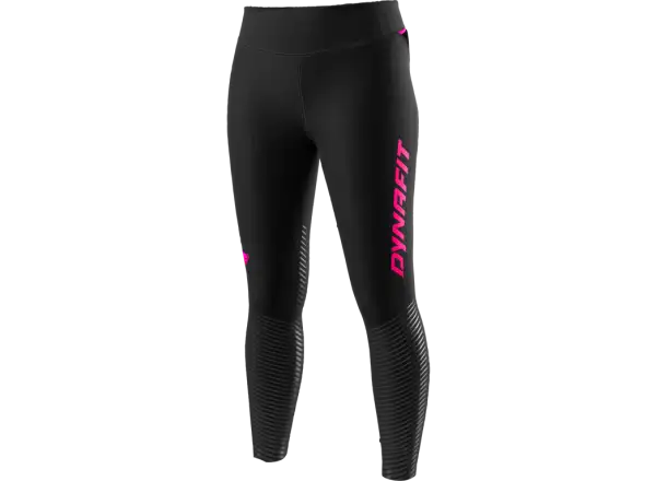 Dynafit Reflexions-Damen-Leggings Schwarz/Pink Glühen.