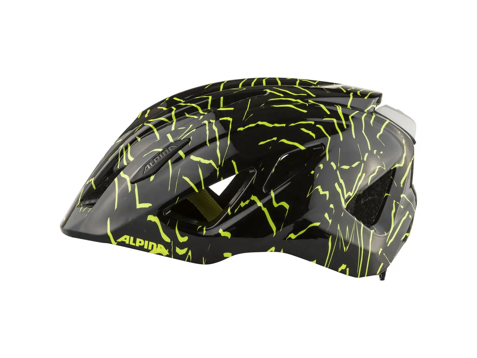 Alpina Pico Kinderhelm Black-Neon Yellow Gloss