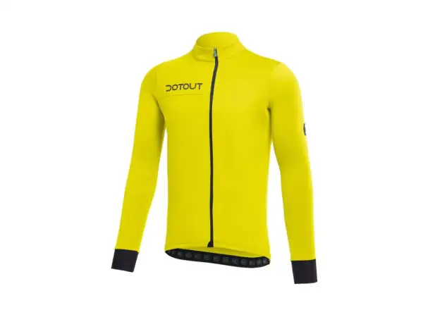 Fahrradtrikot Herren Langarm Fluo Gelb Dotout