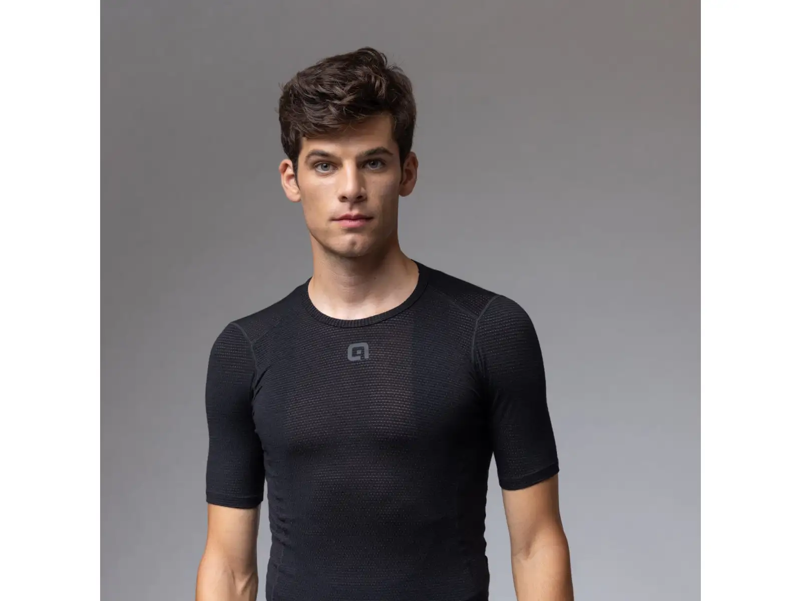 Alé Intimo Merino Herren Unterhemd kurzer Ärmel Black