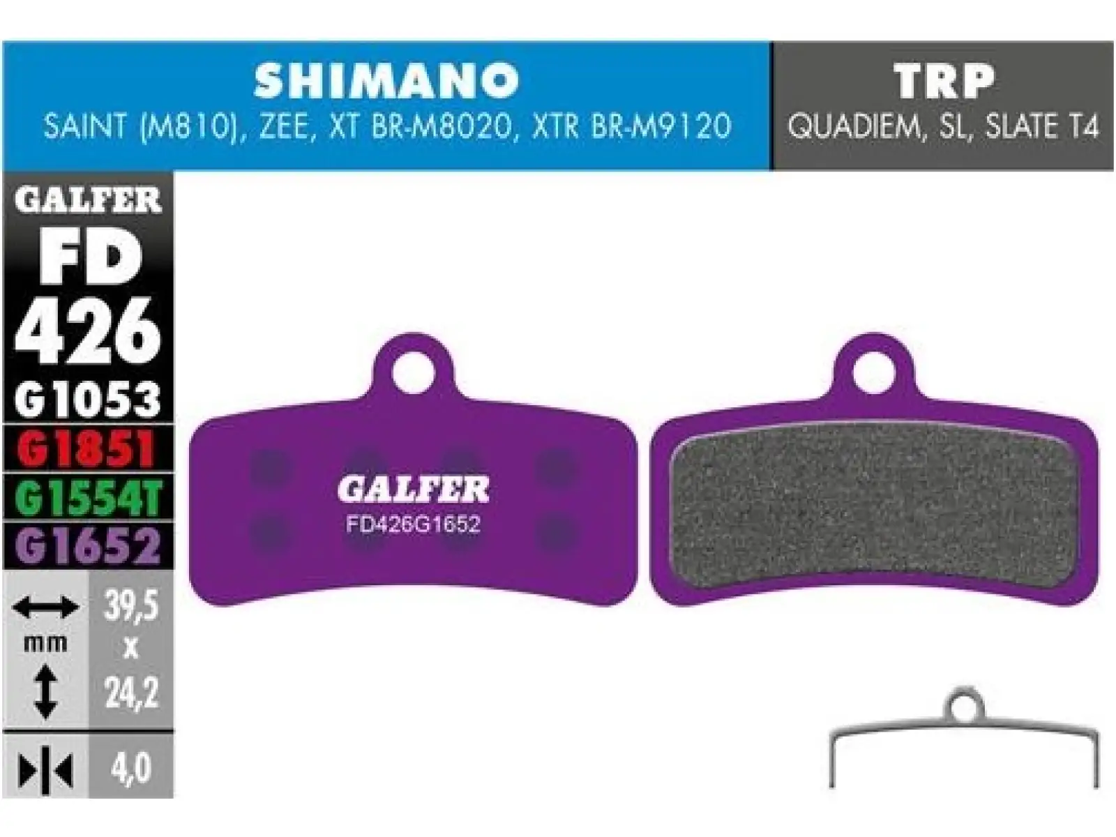 Galfer FD426 E-Bike G1652 Bremsbeläge für Shimano/Tektro/TRP