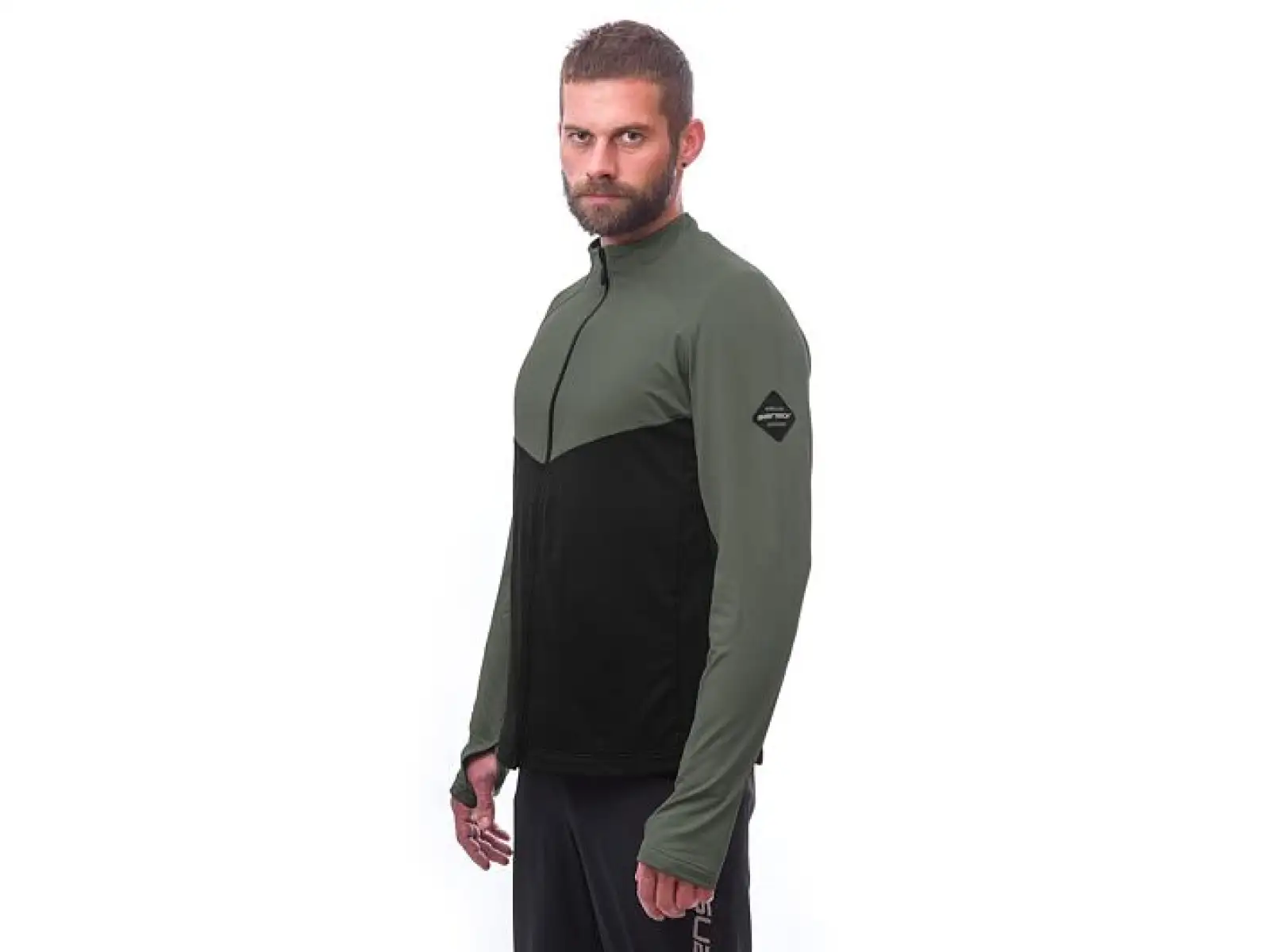Sensor Coolmax Thermo Herrenpullover schwarz/Olive Green