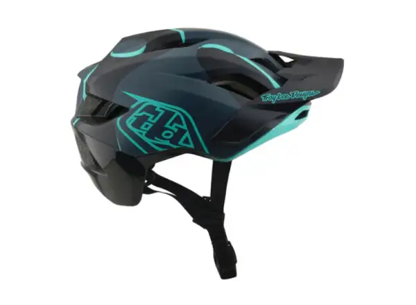 Troy Lee Designs Flowline SE MIPS Helm Badge Carbon/Real Teal