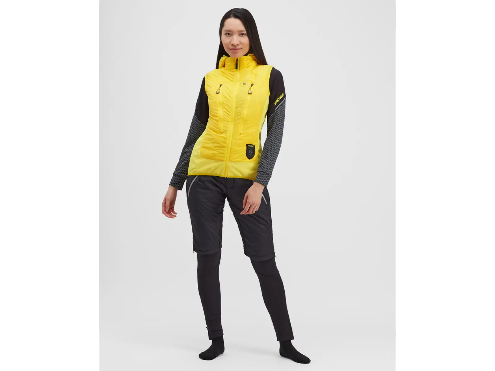Silvini Polara Damen-Skitourenweste Neon/Charcoal.