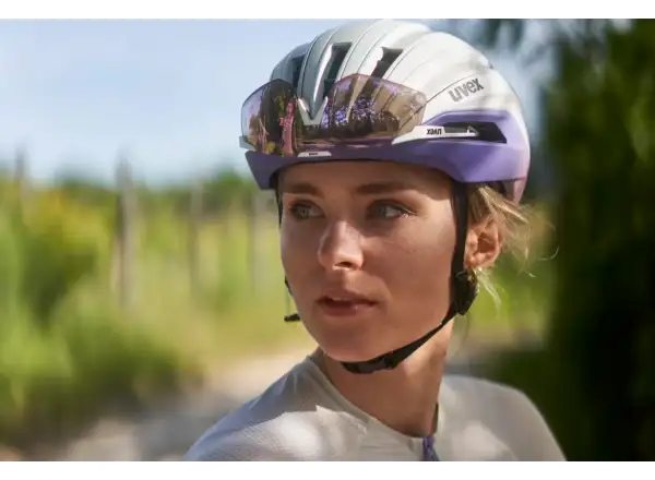 Uvex Surge Aero MIPS Rennradhelm White/Lila Apricot Matt
