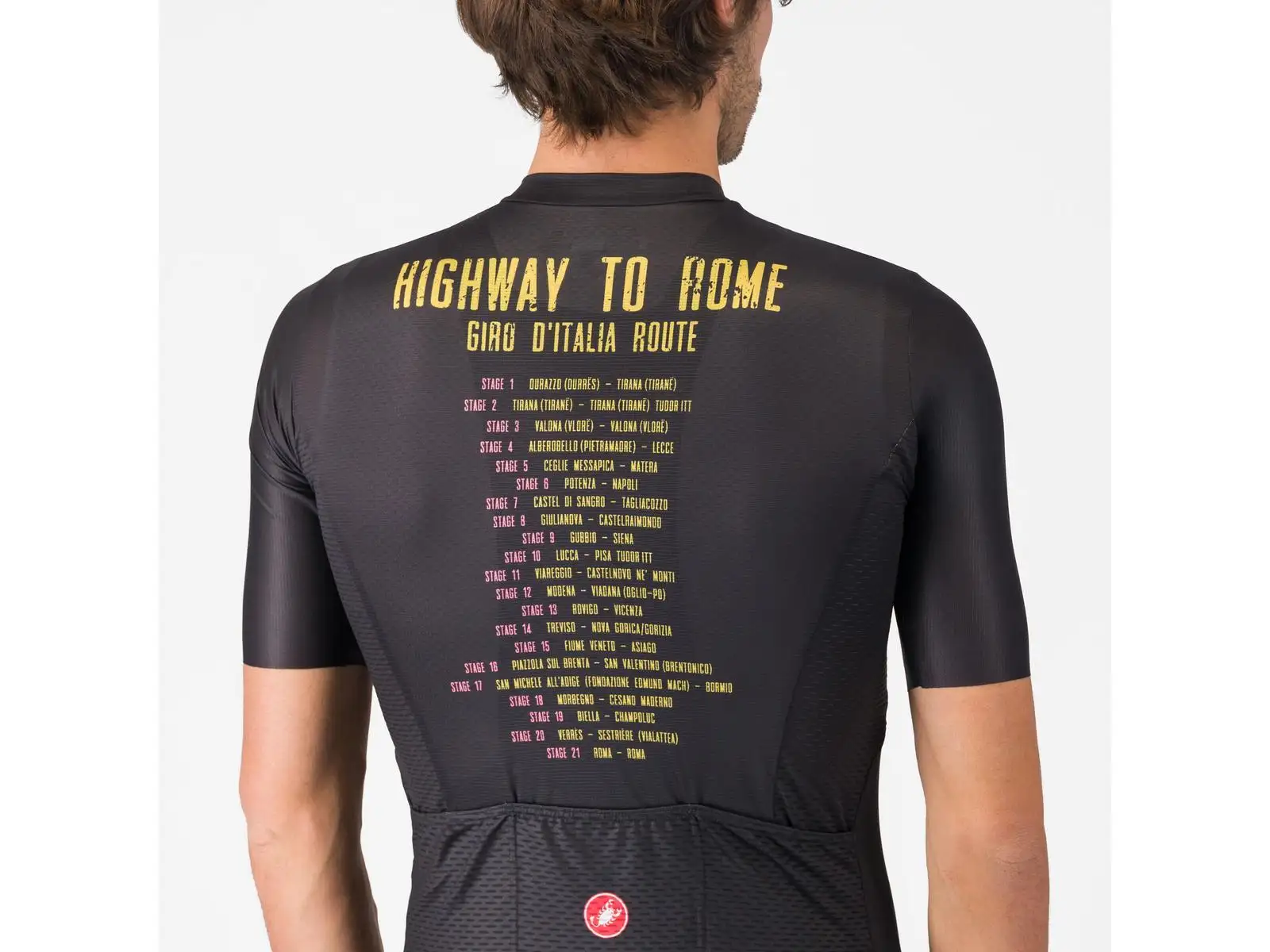 Castelli Giro Highway To Rome Herren-Trikot kurzarm Nero