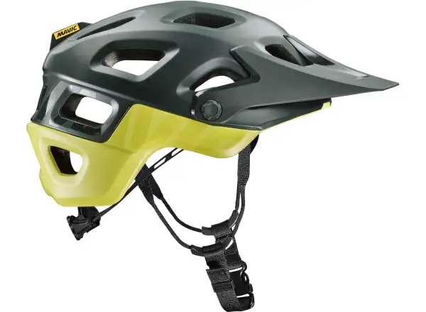 Die Mavic Deemax Pro Mips MTB Helm in der Farbe Dunkelgrün/Zitronentransparent