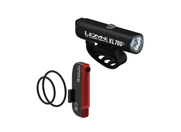 Lezyne Classic Drive XL 700+/ Stick+ Drive Lichtset Satin Black/Black