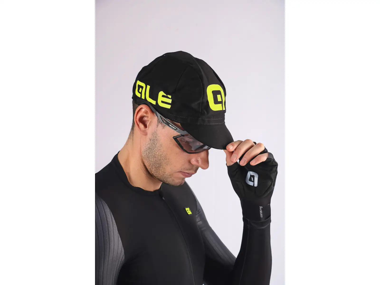 Fahrradkappe Alé Sommer schwarz/fluoreszierend gelb