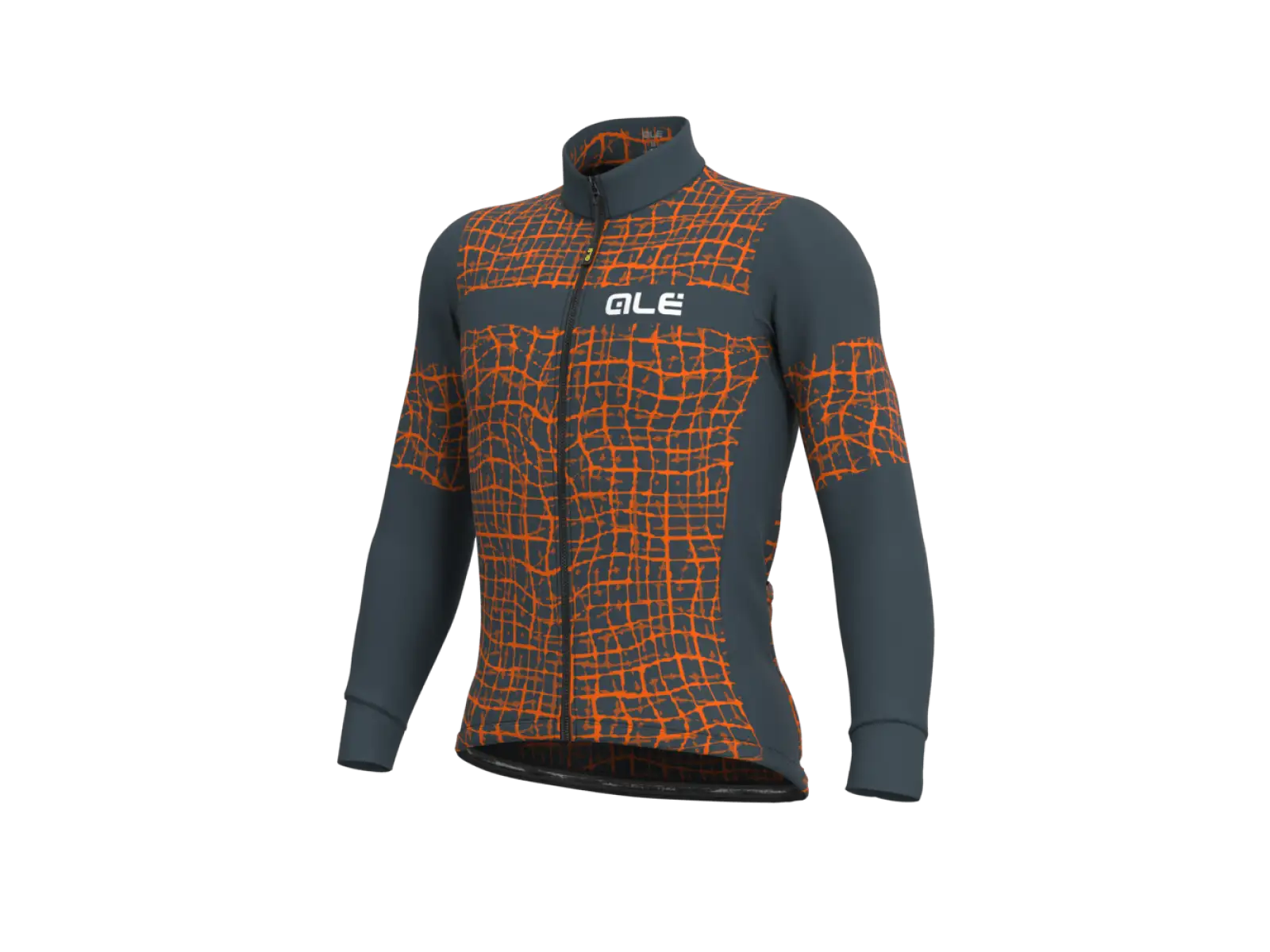 Alé Solid Wall Herren Radtrikot Langarm Grau/Orange