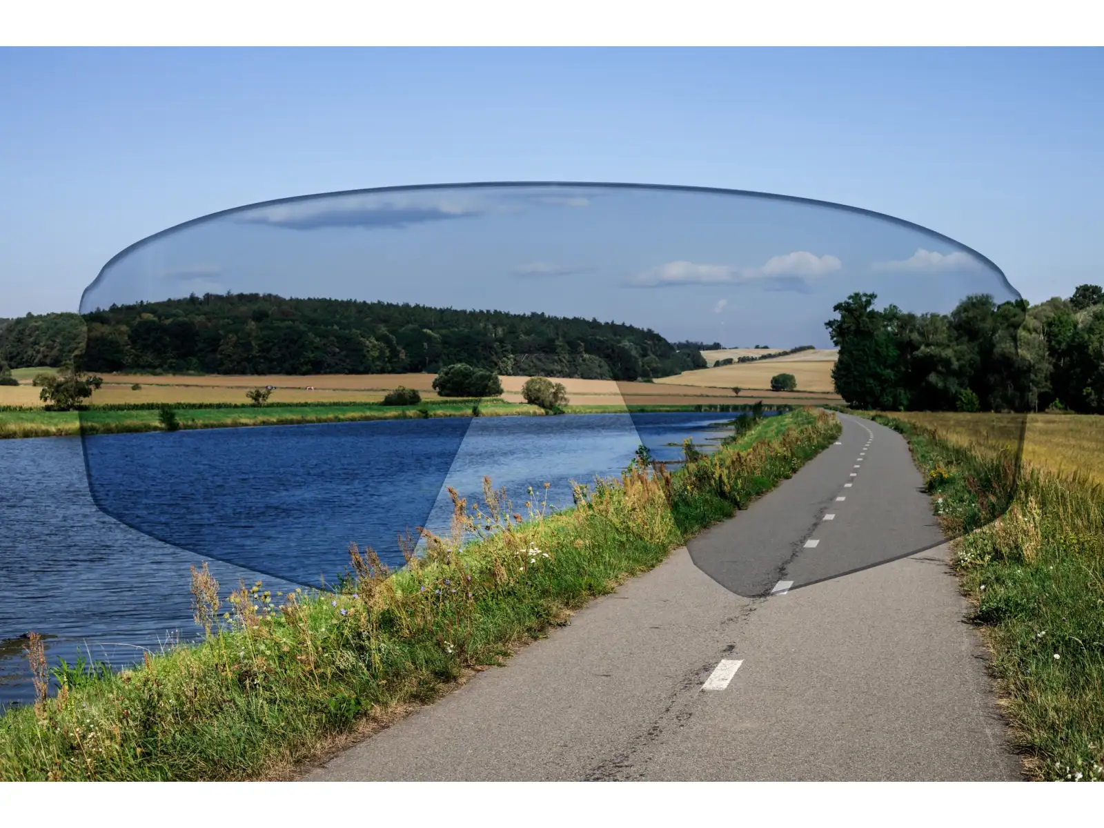 Force Electra Brille in Weiß mit blau verspiegelten Gläsern.
