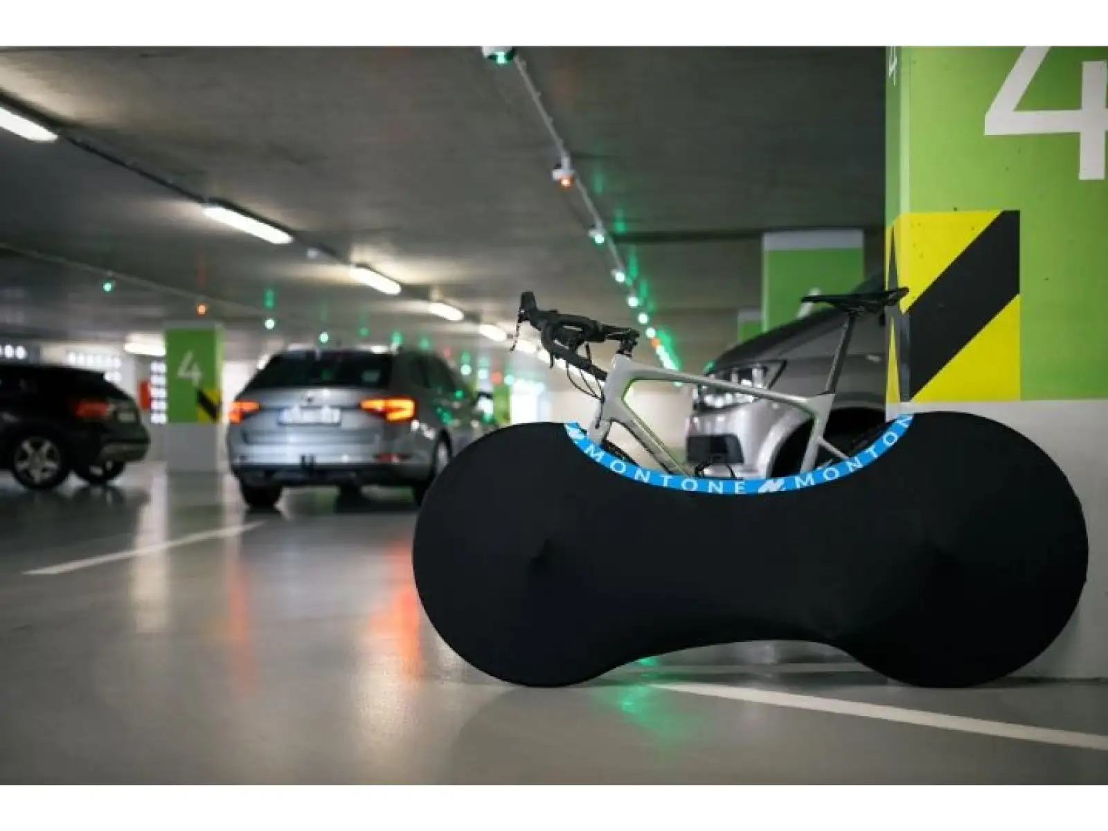 Montone Fahrrad mKayak 2.0 Fahrradabdeckung für den Innenbereich blau/weiß