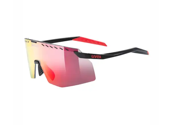 Uvex Pace Stage Fahrradbrille Black matt/Mirror Red