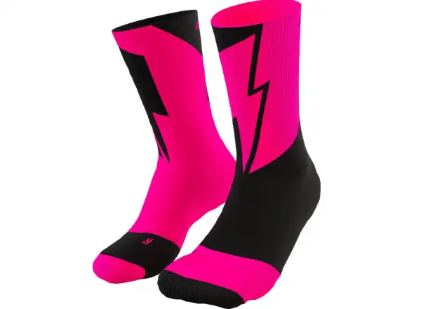 Dynafit Kein Schmerz, kein Gewinn Sportsocken Pink Glo/Black Out.