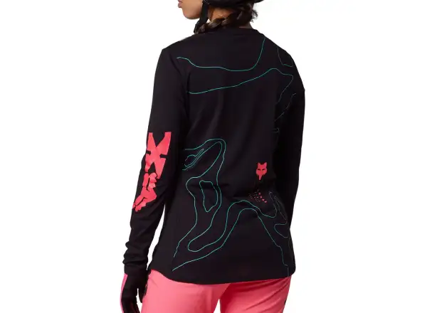 Fox W Ranger Mid Ls Lunar Damen-Langarmtrikot Schwarz