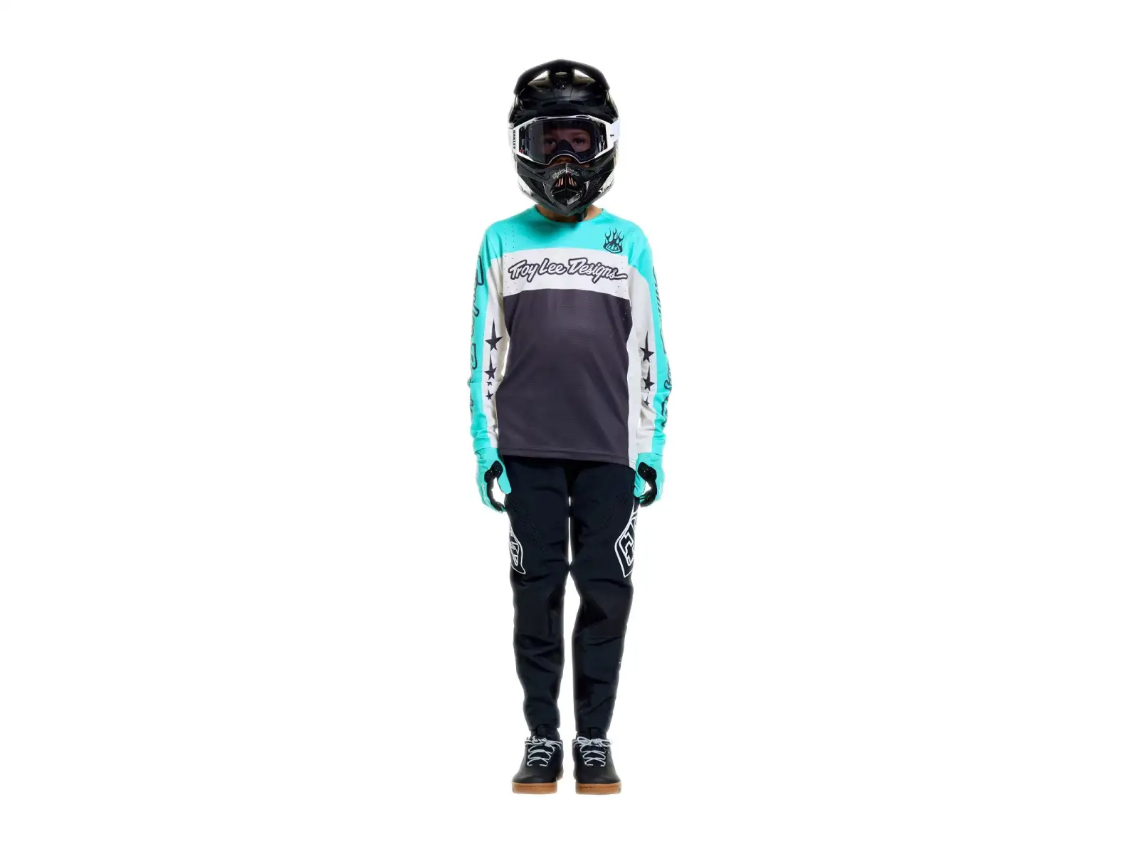 Troy Lee Designs Youth Sprint Pro Kindertrikot Langarm Yo Moto Carbon