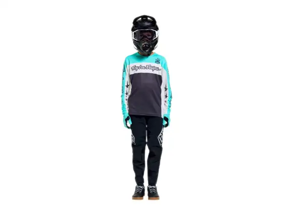 Troy Lee Designs Youth Sprint Pro Kindertrikot Langarm Yo Moto Carbon