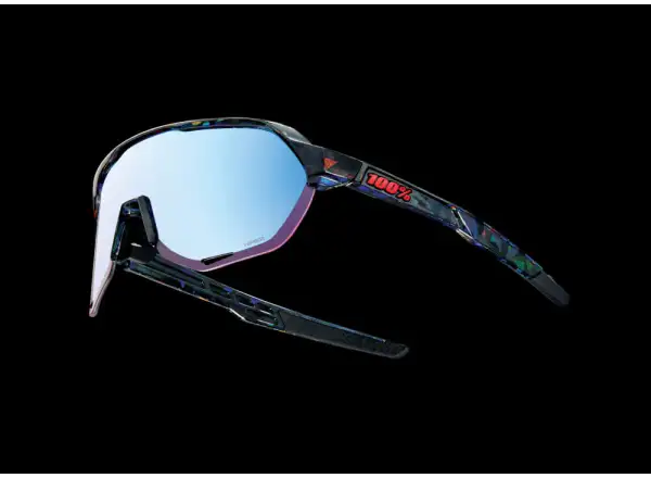 100% S2 HiPER Fahrradbrille Schwarz Holographisch/Blau Multilayer Spiegelglas