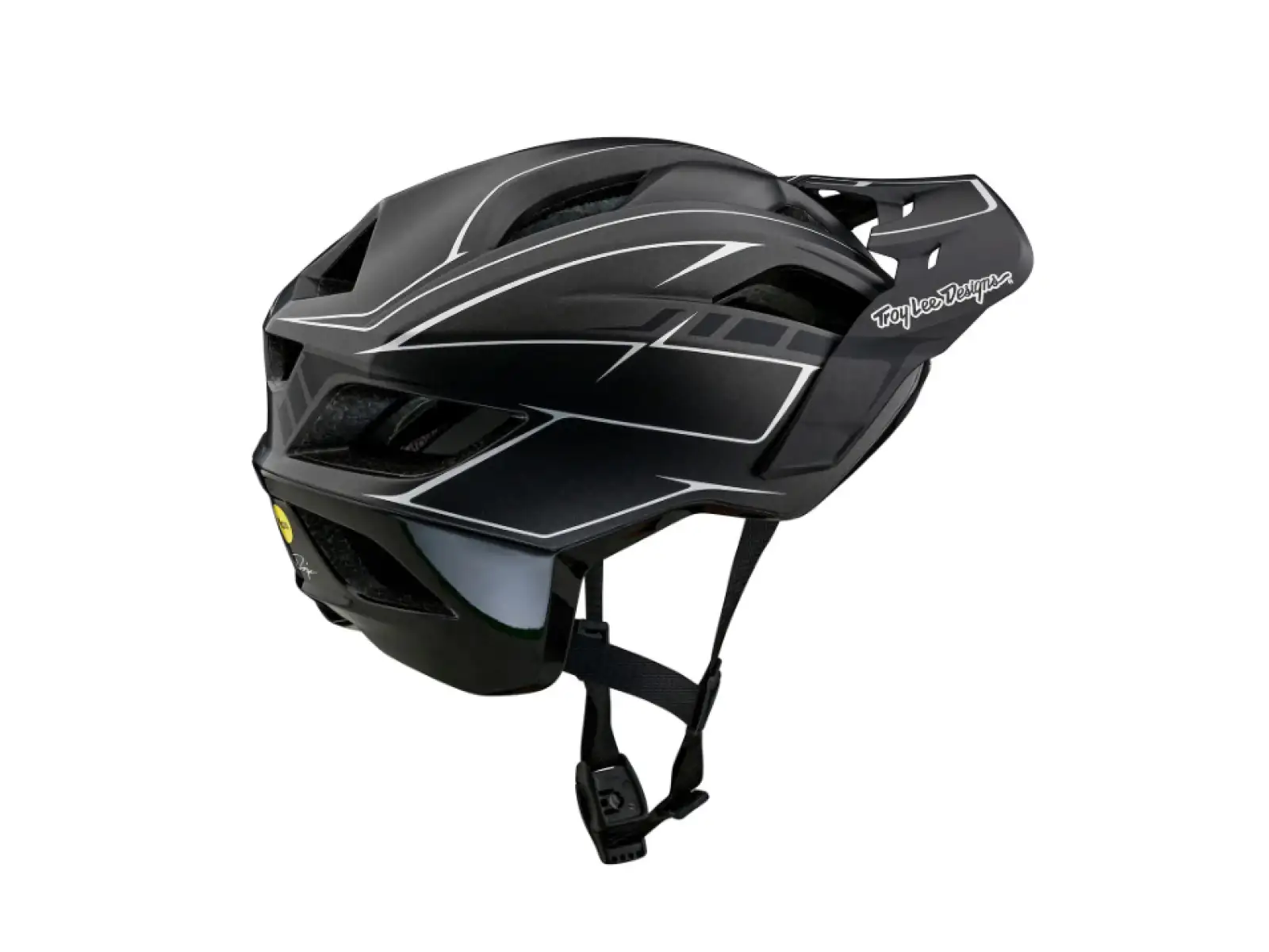 Troy Lee Designs Flowline SE MIPS Helm Pinstripe Charcoal/Black