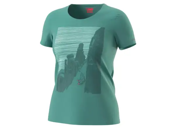 Dynafit X Simon Charriere Damen T-Shirt Kurzarm Atlantic/Dolomiti.