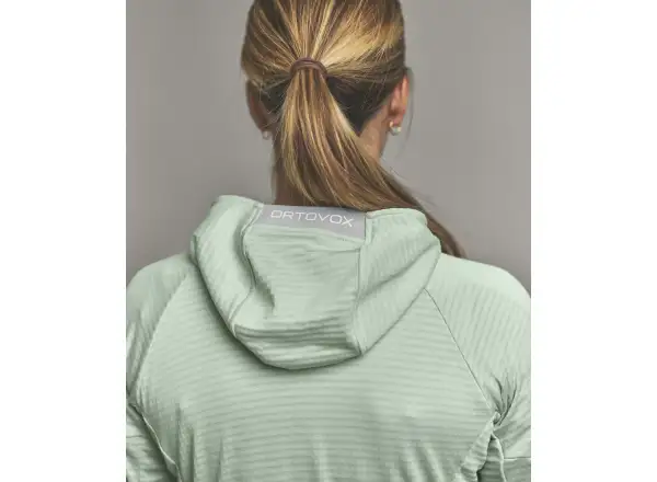 Ortovox Fleece Light Grid Hoody Damen-Sweatshirt Green Acid