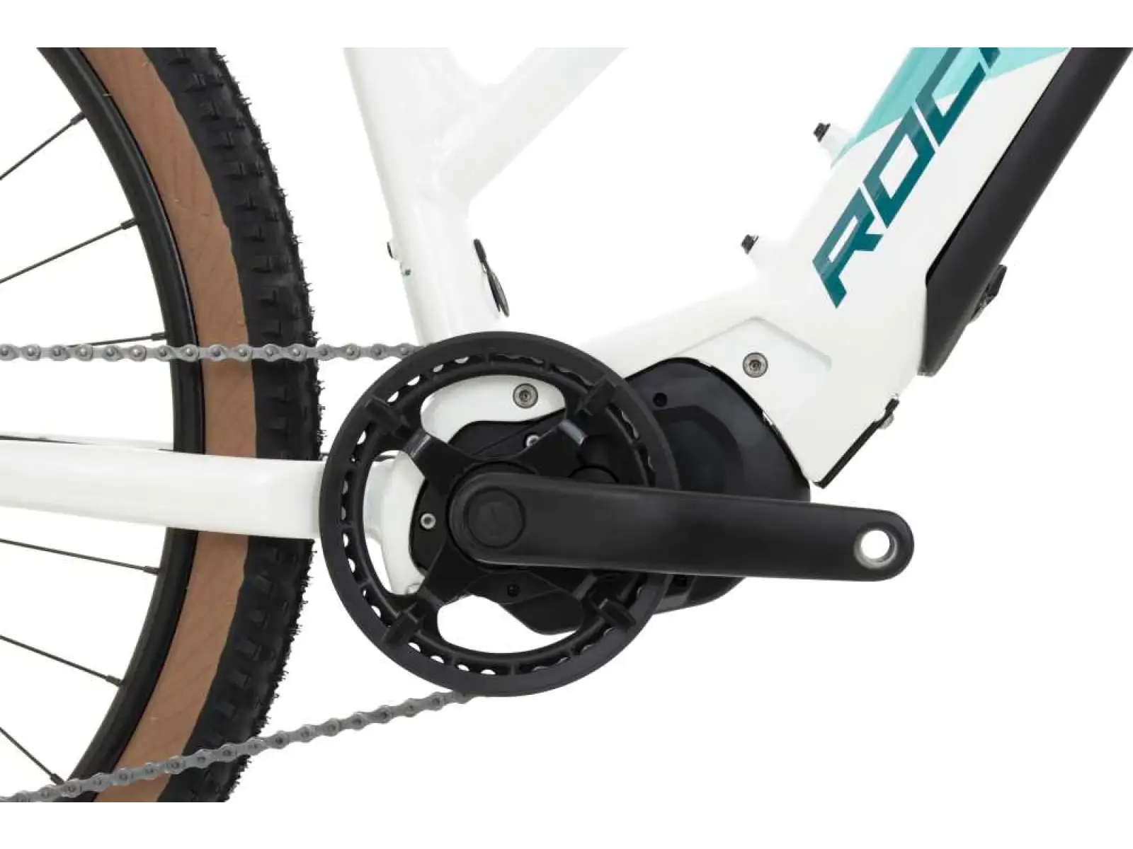 Rock Machine Torrent e30-29 Tiefeinstieg E-Mountainbike Gloss Weiß/Petrol/Neon Cyan