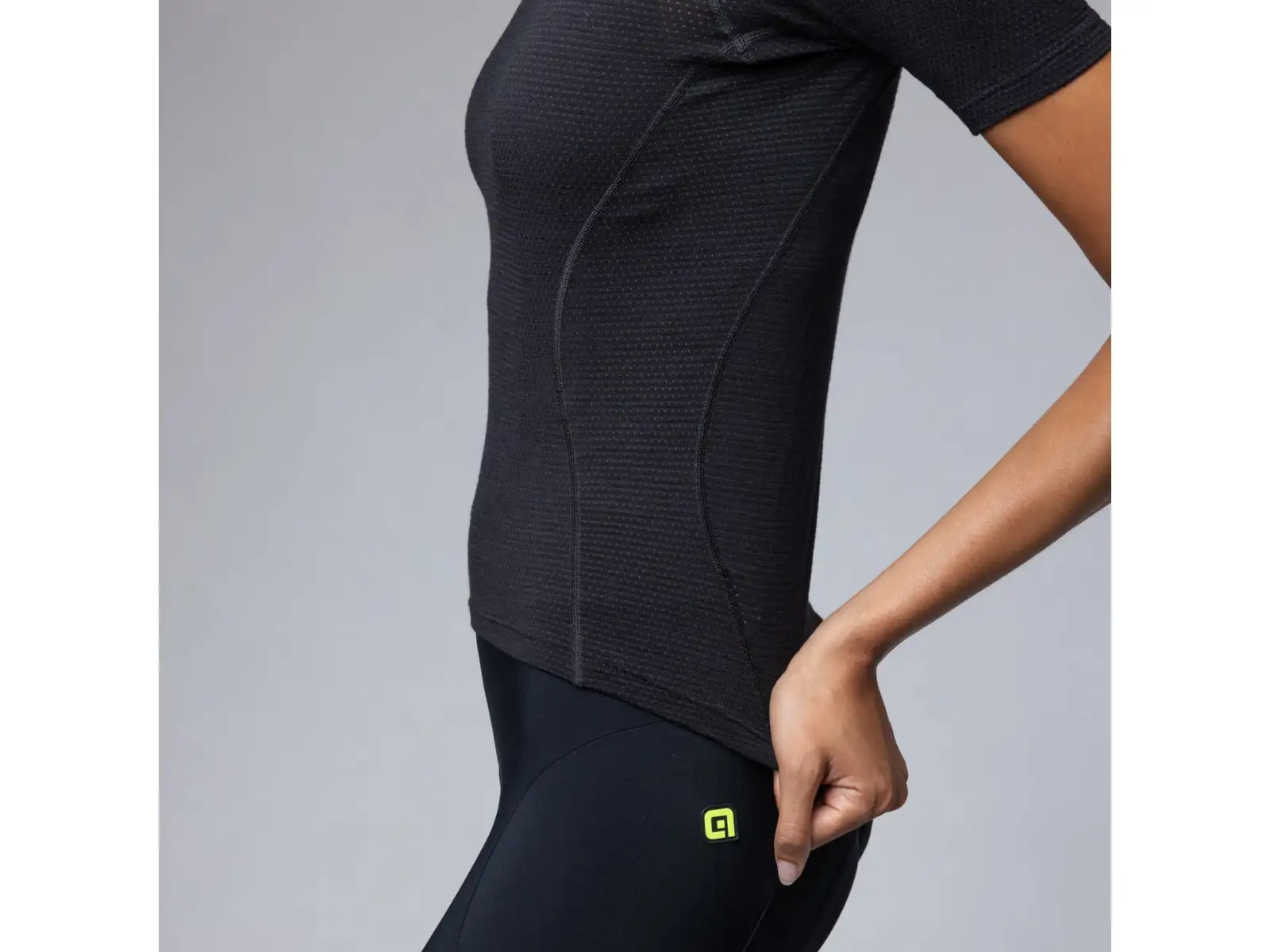 Alé Intimo Merino Damen Unterhemd Kurzarm Black