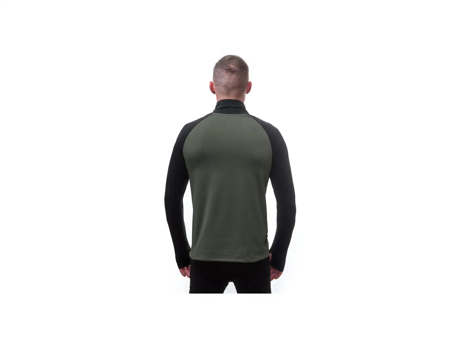 Sensor Coolmax Thermo Herrenpullover Olive Green/schwarz