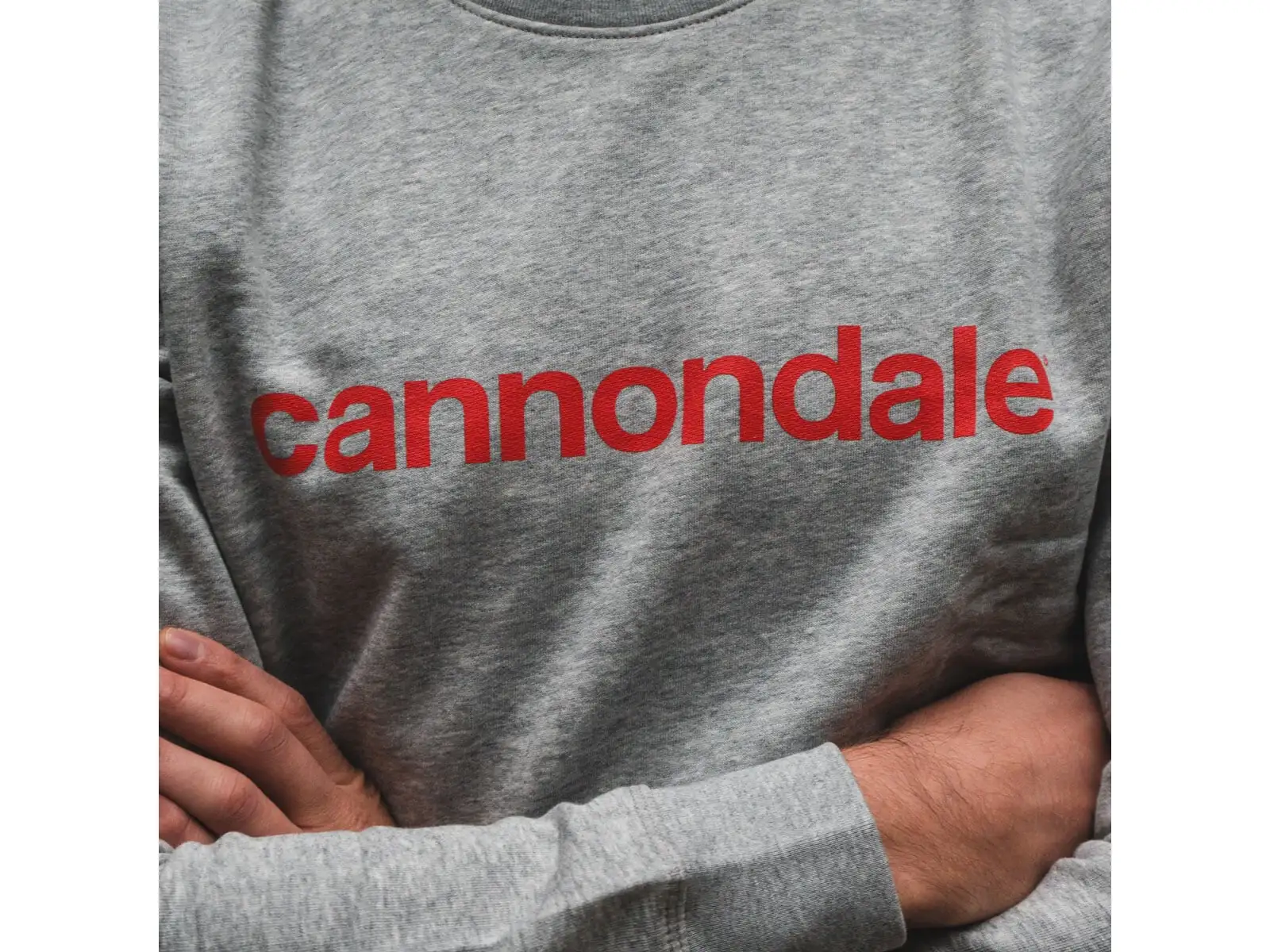 Cannondale Lifestyle Kapuzenpullover langer Ärmel Heather Grey/Rally Red