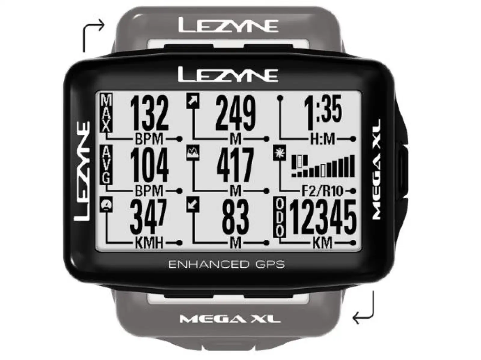 Lezyne Mega XL GPS Navigation in Schwarz.