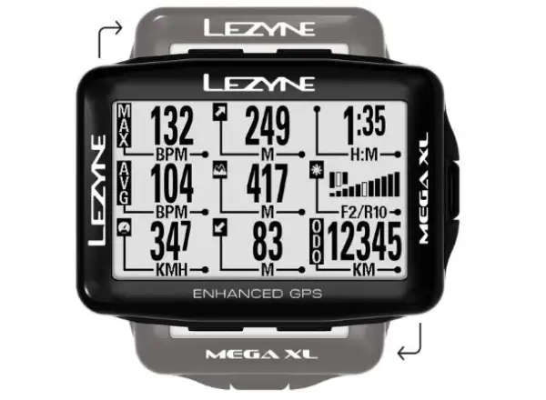 Lezyne Mega XL GPS Navigation in Schwarz.