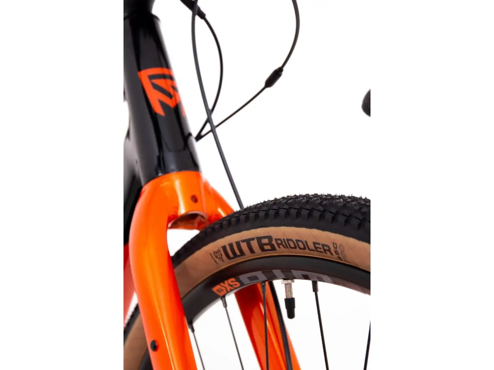 Rock Machine Gravelride 200 Schotterrad in Gloss Schwarz/Brick Orange/Silber.