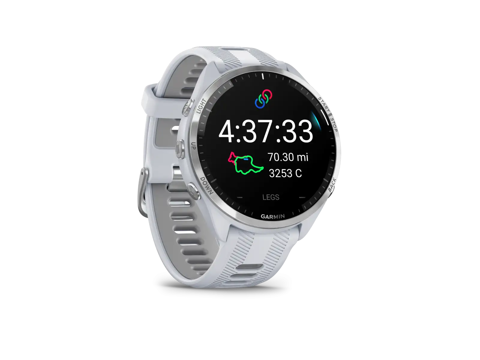 Garmin Forerunner 965 Smartwatch Silber Titan/Weiß