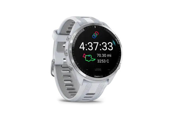 Garmin Forerunner 965 Smartwatch Silber Titan/Weiß
