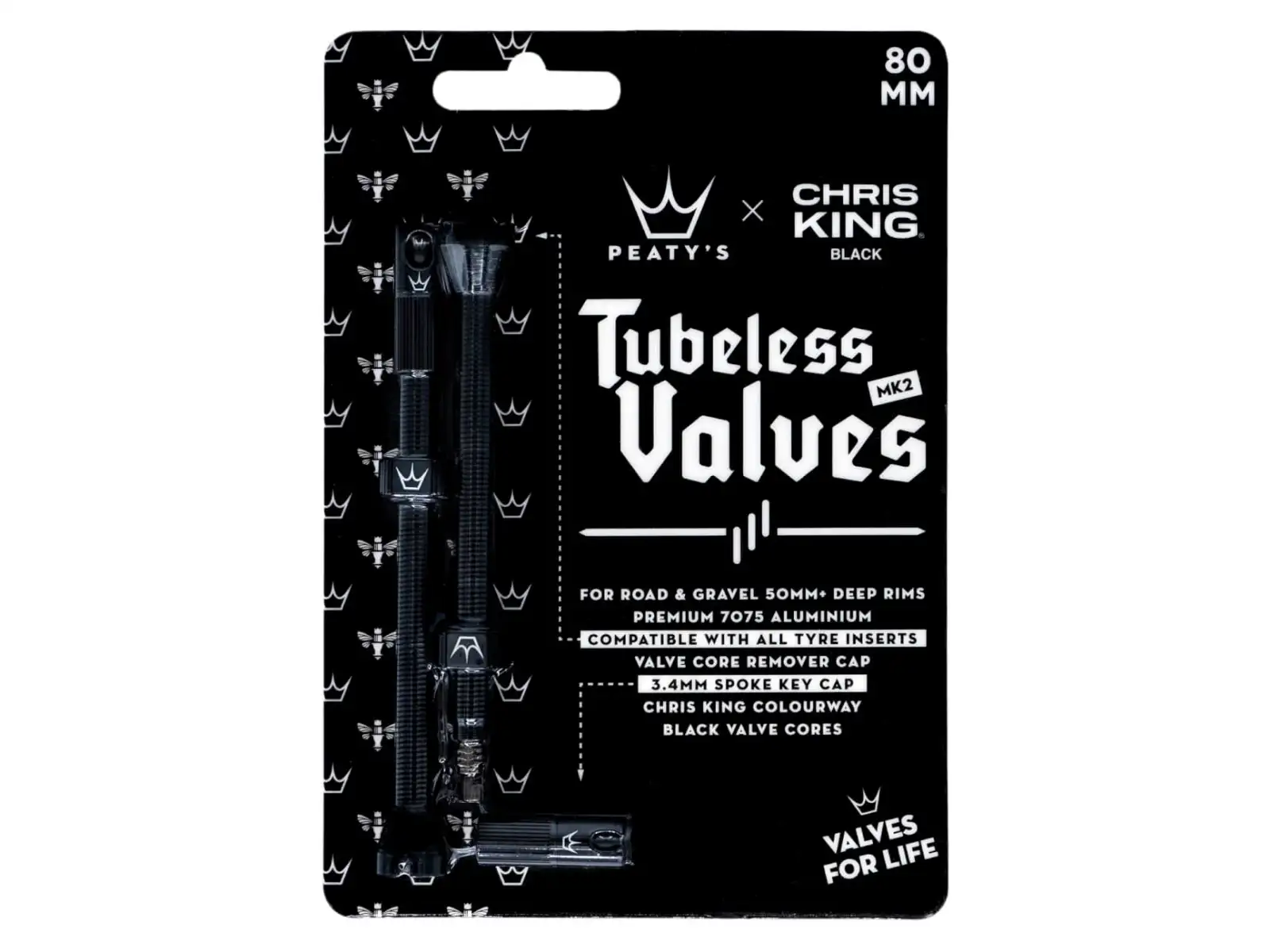Peatys X Chris King MK2 Tubeless Ventile 80 mm