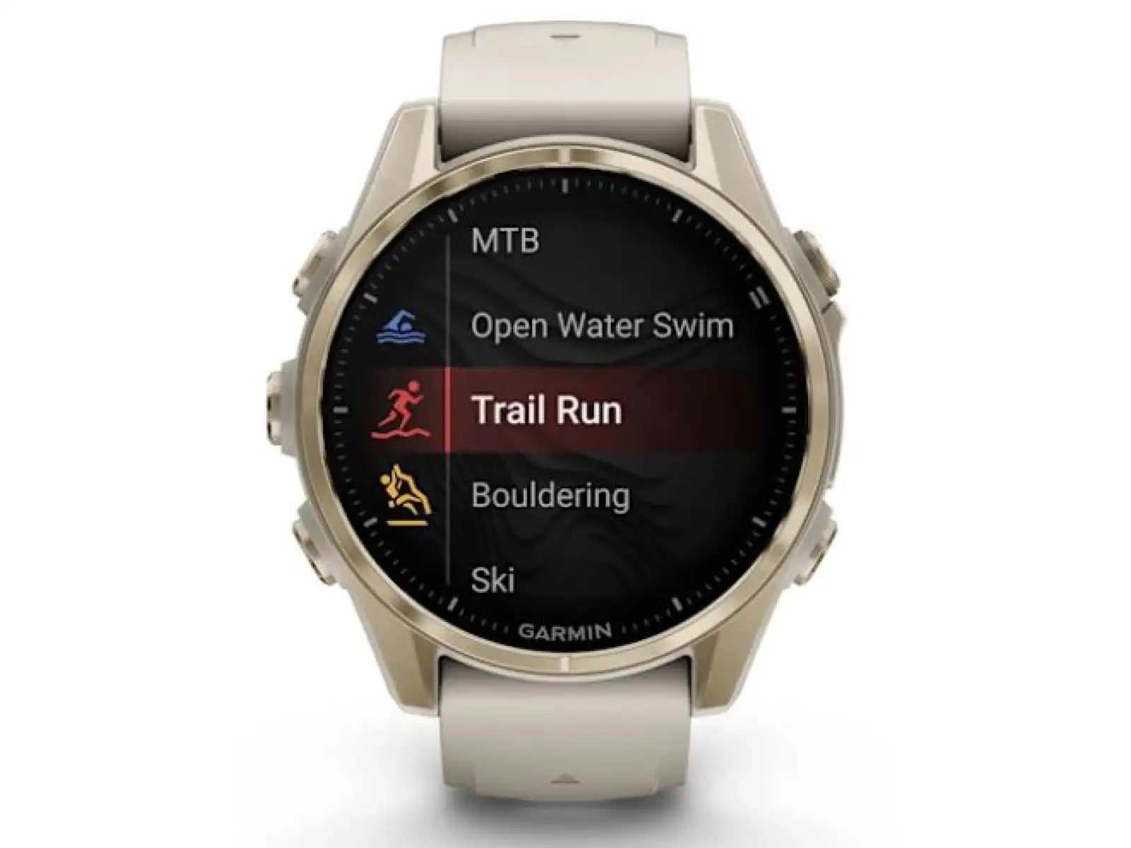 Garmin fenix 8 - 43 mm AMOLED Saphir Smartwatch Soft Gold Fog grey.