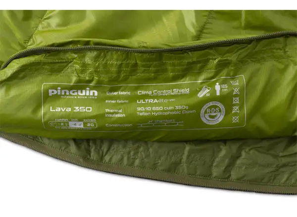 Pinguin Lava 350 Schlafsack 195 cm grün links