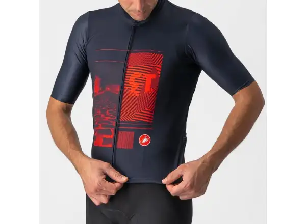 Castelli 13 Screen Herren Kurzarmtrikot savile blau/rot