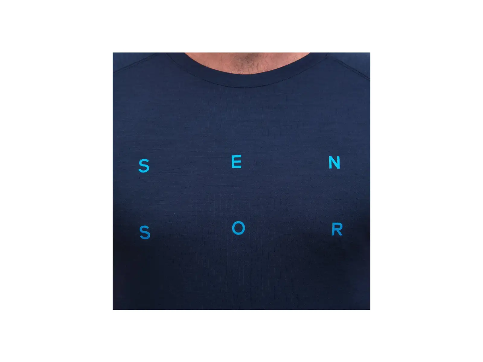 Sensor Merino Blend Typo Herren T-Shirt Kurzarm Deep Blue